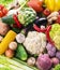 Different organic vegetables. Multicolored food background.