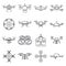 Different outline drones vector set