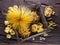 Different pasta types on the wooden table. Top view.