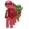 Different people character green individuality person red crowd