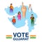 different people showing voting finger for Gujarat Legislative Assembly election