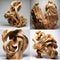 Different pieces of wood were twisted together. Generative AI