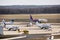 Different planes and an helicopter at cologne bonn airport germany