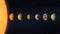 Different planets with big Sun in outer space. Elements of this image furnished by NASA