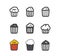 Different popcorn icons set. Design elements
