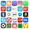 Different popular social media and other icons