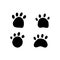 Different print paws vector set for design