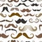 Different retro style moustache seamless pattern