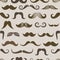 Different retro style moustache seamless pattern