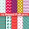 Different round shape vector seamless patterns