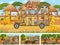 Different safari scenes with animals and kids cartoon character