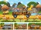 Different safari scenes with animals and kids cartoon character