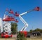 Different self propelled articulated boom lifts and one scissor lift