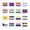 Different sexual identity pride flag icon set vector