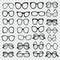 Different shapes, frame, styles. Set of various custom glasses i