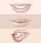 Different shapes of lips expressing various emotional states of humans
