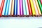 Different Sharpened Colorful Pencils and erasers