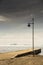 Different shots of a lamppost at the pier of the Mar Menor