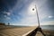 Different shots of a lamppost at the pier of the Mar Menor