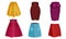 Different Skirt Models with Flared Skirt and Tube Skirt Vector Set