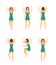 Different Sleeping Poses Girl Set. Vector