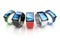 Different smart watches 3d illustration