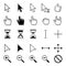 Different smooth and pixel mouse cursors vector set