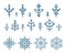 Different snowflake elements set