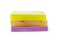 Different soaps in different soap dishes. A lot of solid soap for hygiene and cleanliness. Colorful soap and remnants are