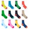 Different socks vector design illustration