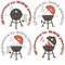 Different special tools for barbecue party. Bbq grill and tools vector illustration