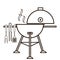 Different special tools for barbecue party. Bbq grill and tools vector illustration