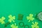 Different St.Patrick`s Day accessories, space for text