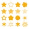 Different stars collection - Yellow Vector Illustration - Isolated On White