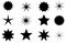 Different stars vector icons set