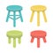 Different stool with three legs vector set.