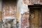 Different structures and textures of brick masonry and plaster i