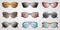 Different summer sunglasses icon set