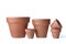 Different terra cotta flowerpots
