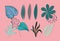 Different tropical leaves foliage branches botancial nature icons