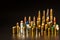Different types of ammunition on a black background. Sale of weapons and ammunition. The ri