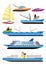 Different types of boat and ship icons