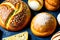 Different types of bread made from wheat flour generated by ai