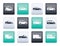 Different types of cars icons over color background