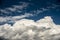 Different types of clouds threatening storms and rain