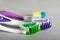 Different types of colorful toothbrushes