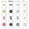 Different types of labels, vegan, mega discount, sale. Label set collection icons in cartoon black monochrome outline