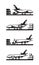 Different types of loading cargo airplane