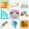 Different types of school materials