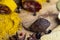 Different types of spices scattered on the table during cooking